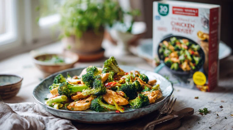 Chicken and broccoli stir-fry with carrots and bell peppers, a healthy 30-minute weeknight meal.