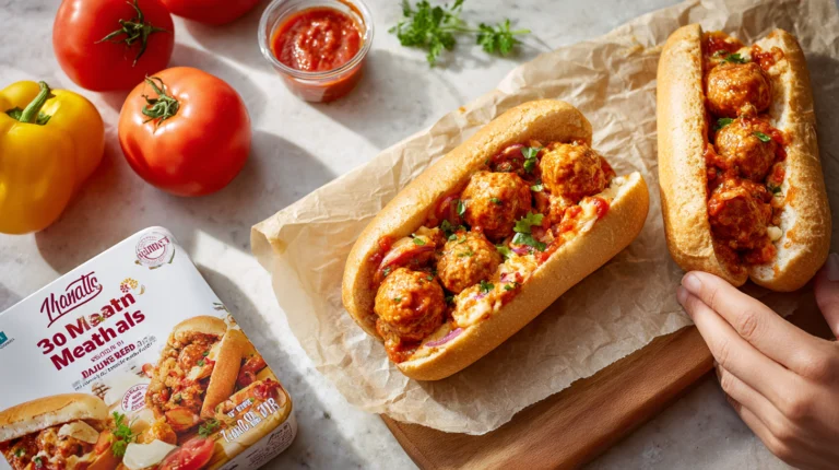 Mini chicken meatball subs with marinara and melted cheese – a quick 30-minute family-friendly meal.