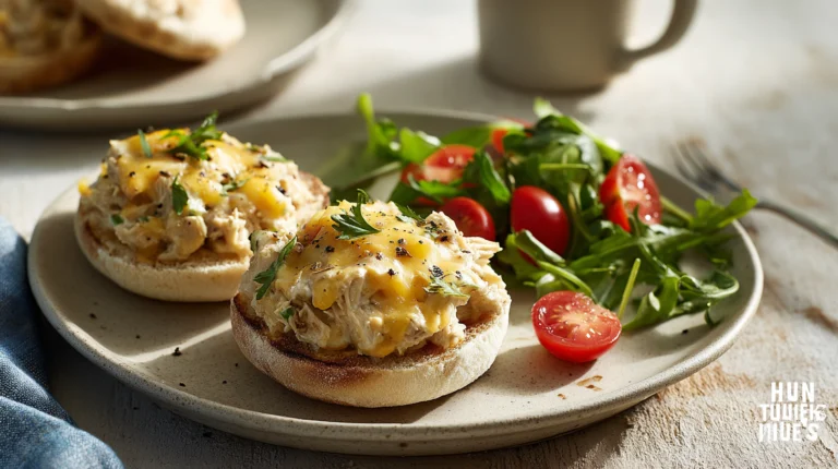 Quick 30-minute tuna melts on English muffins with creamy tuna salad and melted cheese.