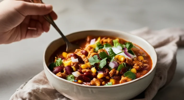 Quick 30-minute chili with beans, tomatoes, and ground meat – a warm, comforting meal for cold nights.