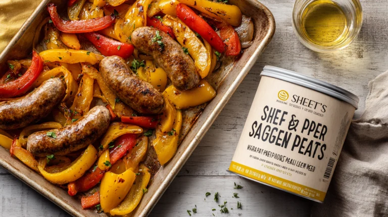 Quick 30-minute sheet pan sausage and peppers with colorful bell peppers – an easy weeknight dinner.