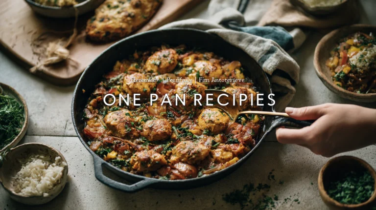Healthy one-pan dinner with chicken, broccoli, peppers, and potatoes, perfect for quick weeknight meals.