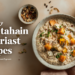 Overnight oats with fruit and seeds, quick vegetarian breakfast prepared in advance.