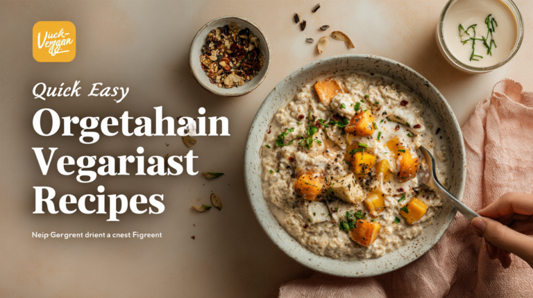 Overnight oats with fruit and seeds, quick vegetarian breakfast prepared in advance.