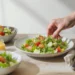 Budget-friendly healthy salad with fresh vegetables and simple dressing, quick low-cost meal.