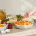Budget-friendly quick meal made from pantry staples like rice, beans, and canned vegetables in a simple home-cooked dish.