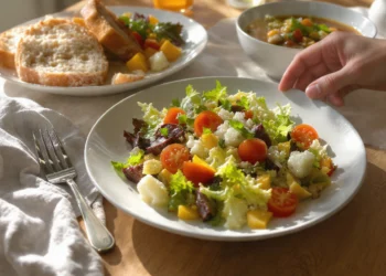 Budget-friendly vegetarian quick meal with beans, vegetables, and grains, prepared simply and affordably.