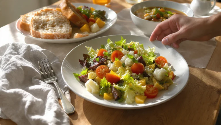 Budget-friendly vegetarian quick meal with beans, vegetables, and grains, prepared simply and affordably.