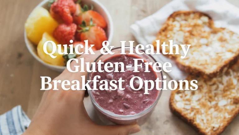 Gluten-free breakfast options with quinoa porridge, sweet potato hash, pancakes and yogurt parfait