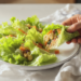 Vegetarian lettuce wraps with tofu and vegetables, fresh, light, and quick to prepare.