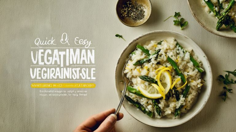 Lemon and asparagus risotto, creamy vegetarian dish that’s quick and easy to make.