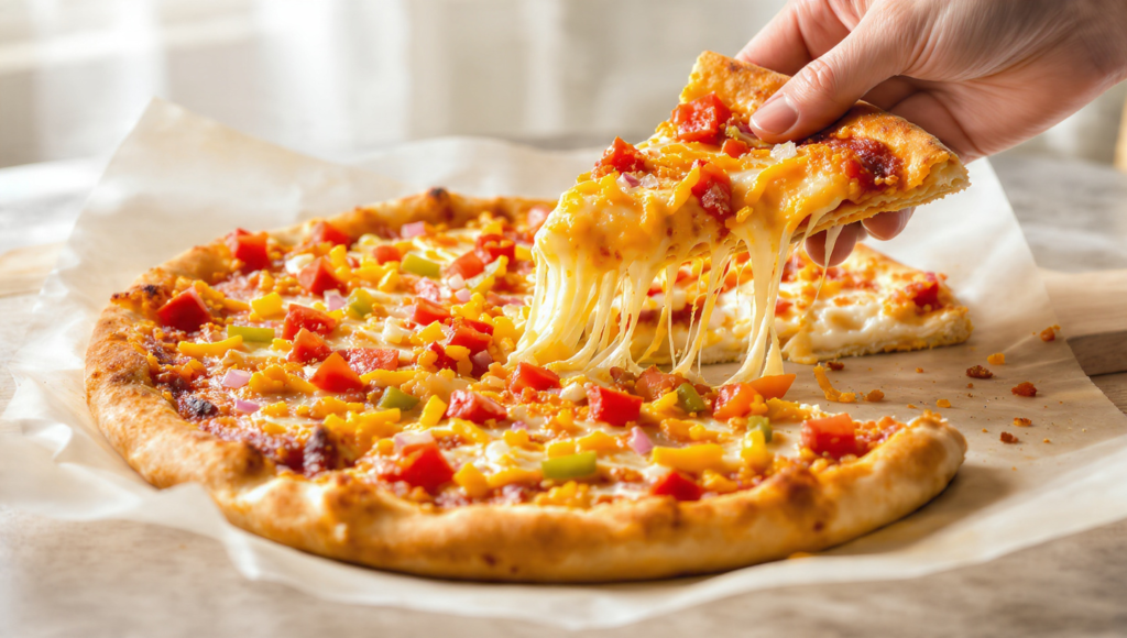 kid-friendly easy summer meal – cheesy quesadilla pizza