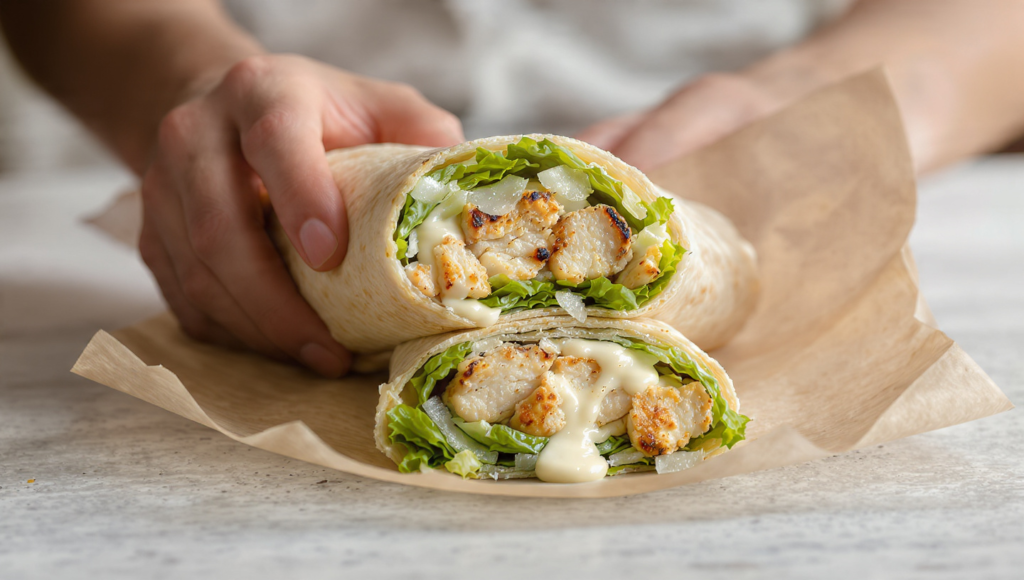 quick summer family meal – chicken Caesar wrap