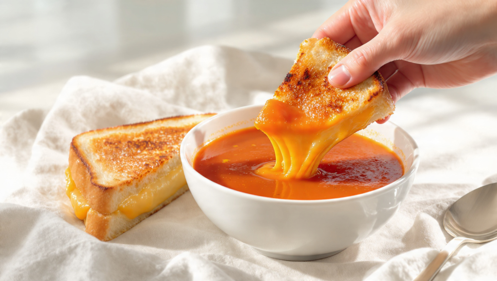 kid-friendly summer meal – grilled cheese with tomato soup