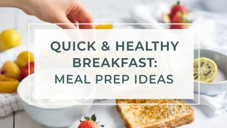 Quick healthy breakfast meal prep ideas with overnight oats, egg muffins, and fresh fruit in containers
