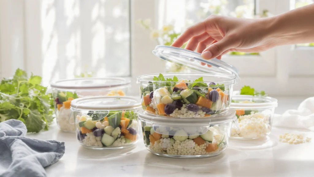  budget summer meal prep—cheap ingredients like beans, grains, and vegetables that are in season