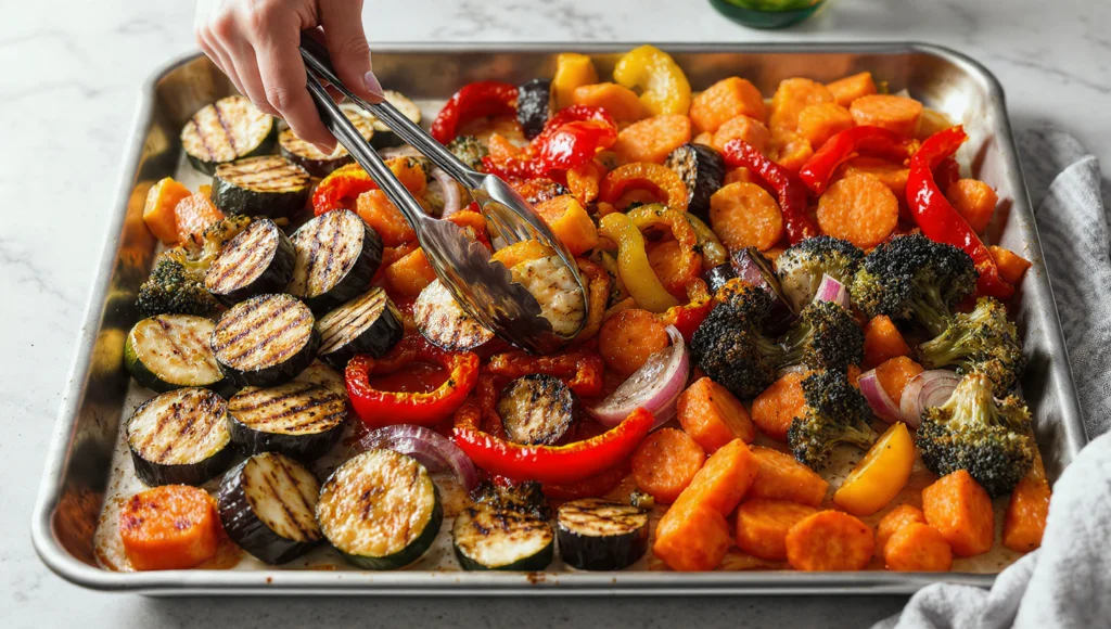 a summer meal prep idea—grilled vegetable tray for the week