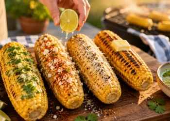 quick grilled corn on the cob with butter herbs and char marks easy summer side dish