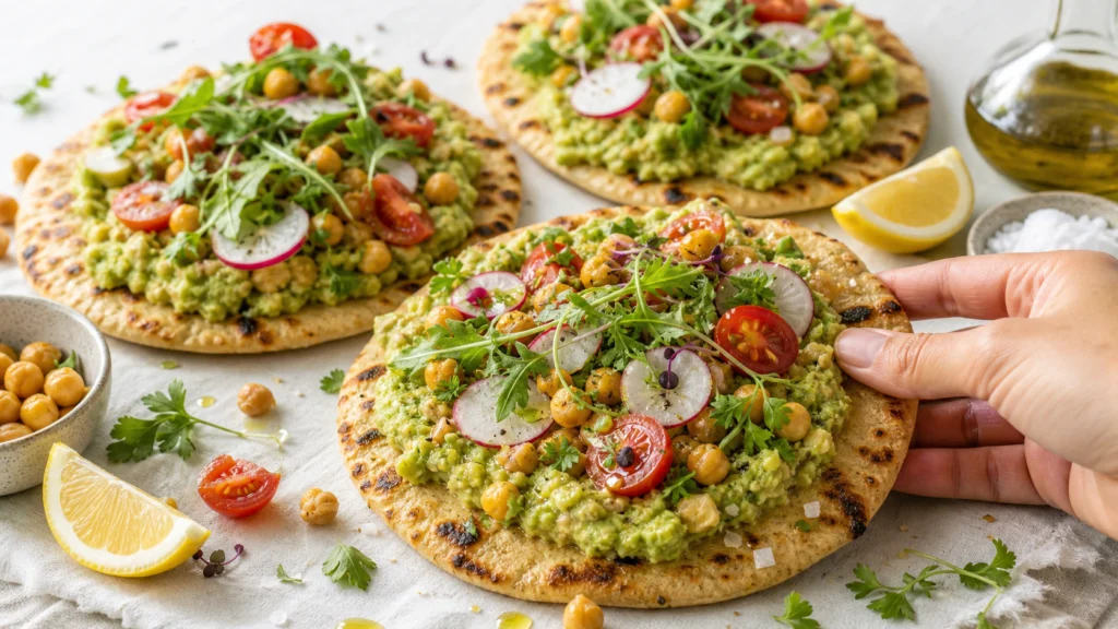 Smashed Chickpea & Avocado Flatbreads