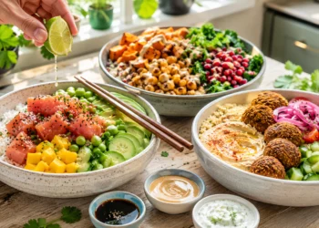 Quick healthy summer bowls with fresh vegetables, grains, and protein for easy balanced meals.