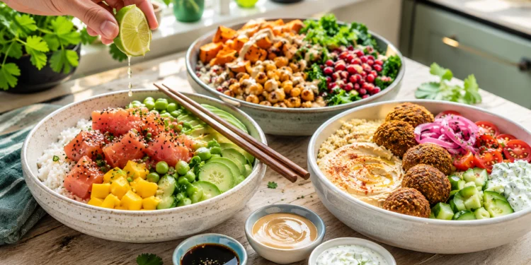 Quick healthy summer bowls with fresh vegetables, grains, and protein for easy balanced meals.