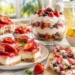 Quick summer dessert recipes with fruit parfaits, no-bake treats, and chilled sweets on display.