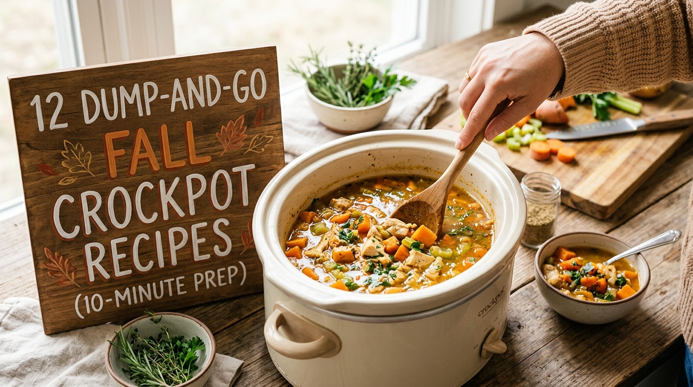 12 dump-and-go fall crockpot recipes, easy 10-minute prep slow cooker meals